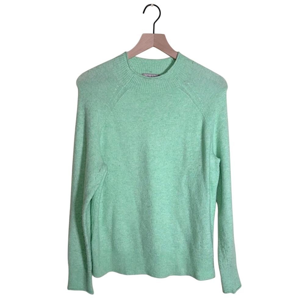 J. CREW classic wool blend mint green preppy crewneck S